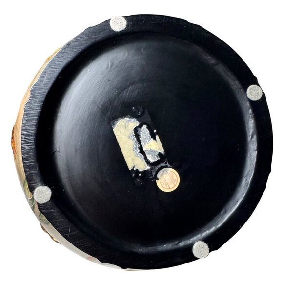 VTG Large Decorative Wooden Box Round Silver Floral Hand Painted Luxury Home - Picture 9 of 10